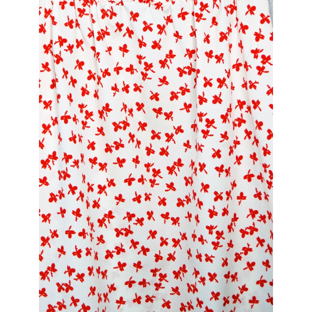 Vintage 60s Route One Long Sleeve Red And White Print Dress Sz Small — image 7 of 8